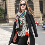 Anyyou 100% Pure Merino Wool Multicolor Marble Poncho Winter Large Scarf With Trendy Pashmina Shawl Bandana For Womenfashion Design