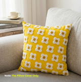 Anypillow Daisy Floral Embroidered Pillowcase Decorative Cushion Cover