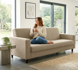 Anyseat 3-Seater Sofa Cover – Plain Beige Style Slipcover for Living Room Chair Protection