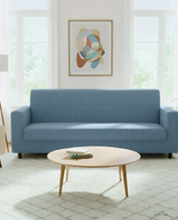 Anyseat 4-Seater Sofa Cover – Plain Grey Blue Style Slipcover for Living Room Chair Protection