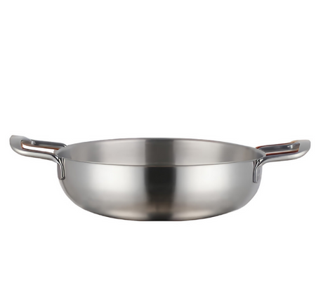 Anygleam Stock Pot Silver-L Stainless Steel HotPot Without Lid Single-Layer Cooking Soup Noodle Sea Food Home Kitchen Restaurant Tools