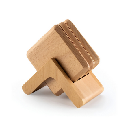 Anygleam Natural 6pcs Wooden Coasters Cup Kitchen Tools Accessories