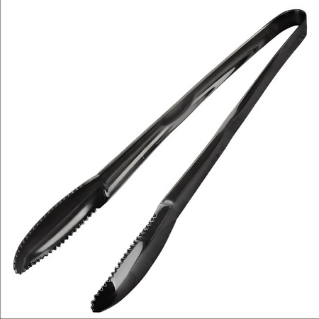 Anygleam Black Stainless Steel Tong – 1pc Clip Tableware for Salad, BBQ & Grill Party Accessory