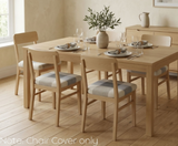 Anyseat Beige Light Blue Simple Pattern Print Chair Cover – Stretch Washable Removable Seat Cover for Dining & Kitchen