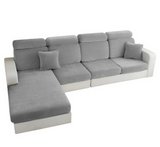 Anyseat L‑Shape Sofa Cover Dark Gray Chenille Polyester Thick Stretchable Cushion Protector for Living Room