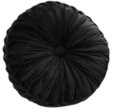 Anyhouz Round Pleated Velvet Pillow – Soft Plush Cushion with Filling