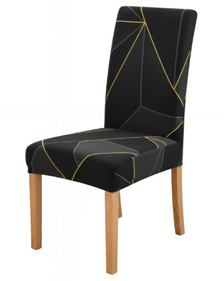 Anyseat Black Gray Geometric Line Pattern Print Elastic Chair Cover – Plain Dining Slipcover & Home Décor