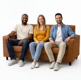 Anyseat 3-Seater Sofa Cover – Plain Caramel Style Slipcover for Living Room Chair Protection