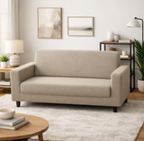 Anyseat 2-Seater Sofa Cover – Plain Beige Style Slipcover for Living Room Chair Protection