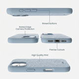 Powder Blue Ebb and Flow iPhone 17 Case - render