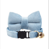 Anypet Large Sky Blue Bow Cat Collar with Safety Buckle, Bell & Durable Adjustable Strap – Stylish Comfortable Pet Accessory for Cats