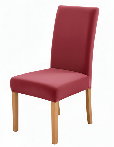 Anyseat Rose Red Velvet Dining Chair Cover – Plush Stretchable Slipcover for Kitchen & Dining Room Chairs