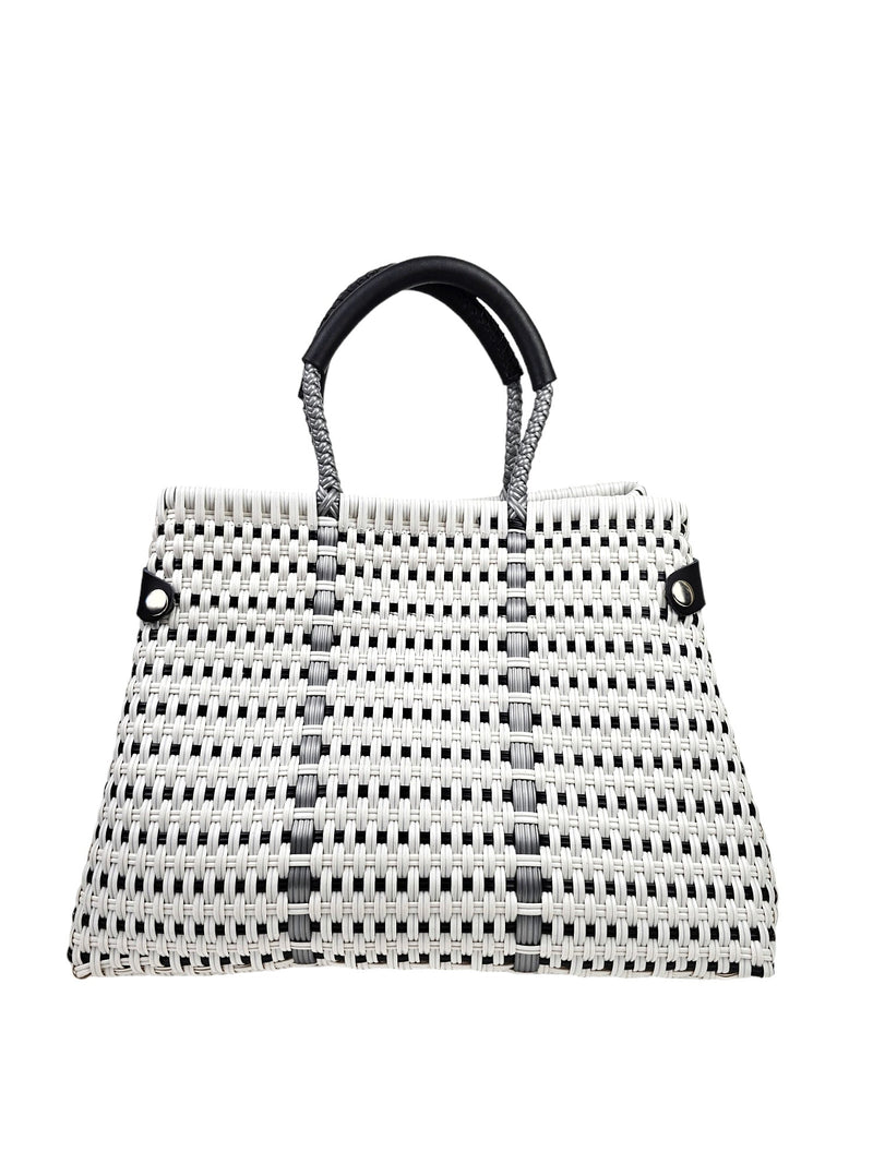 Less Pollution Convertible Handbag - Silver White Luxe