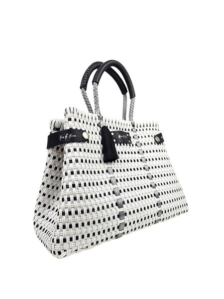 Less Pollution Convertible Handbag - Silver White Luxe
