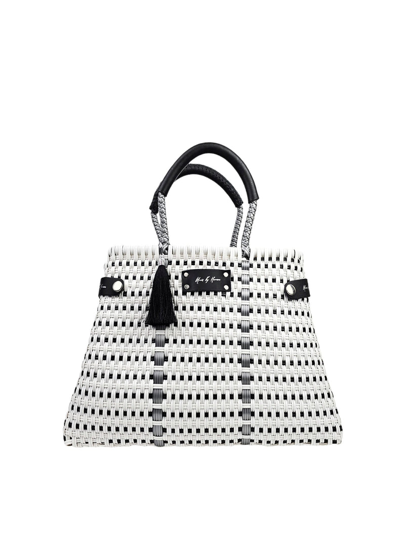 Less Pollution Convertible Handbag - Silver White Luxe