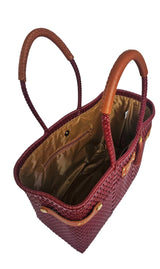 Less Pollution Convertible Handbag to Tote - Burgundy