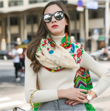 Anyyou 100% Pure Merino Wool Green Stylish Poncho Winter Large Scarf With Trendy Pashmina Shawl Bandana For Womenfashion Design