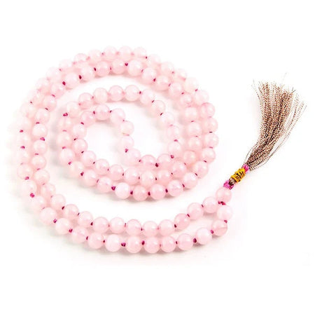 Rose Quartz Mala – 108 Handcrafted 8mm Beads