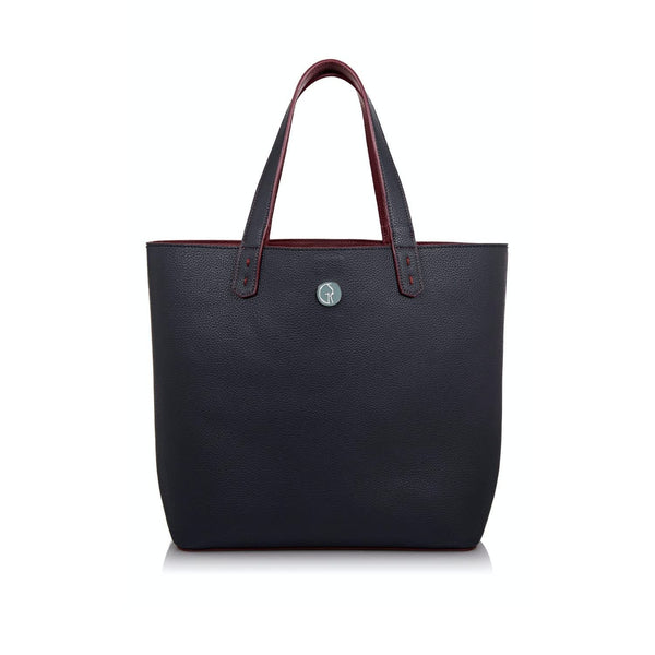 Reversible Vegan Tote In Navy & Red