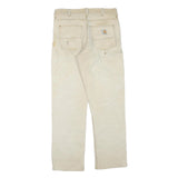 CARHARTT Mens Regular Beige Cotton Blend Straight Leg Trousers W32 L29 Workwear