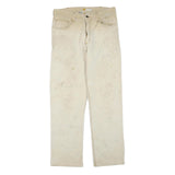 CARHARTT Mens Regular Beige Cotton Blend Straight Leg Trousers W32 L29 Workwear