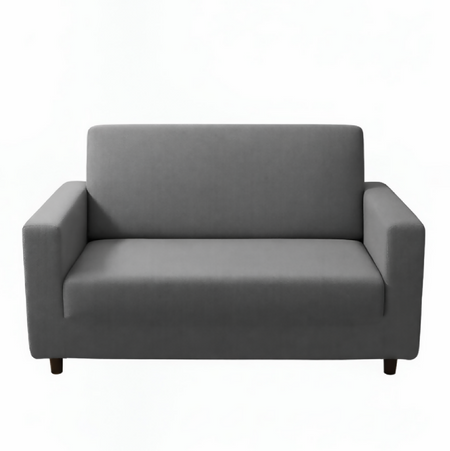 Anyseat 2-Seater Sofa Cover – Plain Gray Style Slipcover for Living Room Chair Protection