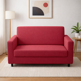 Anyseat 2-Seater Sofa Cover – Plain Red Style Slipcover for Living Room Chair Protection