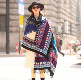 Anyyou 100% Merino Wool Purple Multipatterned Silk Satin Large Winter Scarf Pashmina Shawl Bandana Perfect For Women Ladies Fashion Style