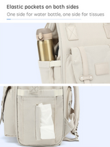 Anymom Mommy Diaper Bag Grey Backpack 2Pcs Stroller Hook with Internal USB Charging Port