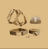 Anypet Custom Velvet Dog Collar Leash Set – Khaki Stylish Pet Accessory