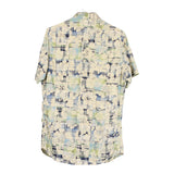 Marlboro Classics Floral Short Sleeve Shirt - Small Cream Cotton