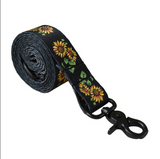 Anypet Dog Collar and Leash Set – Black Sunflower Harness Lead for Training & Walking