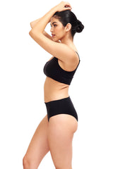 Serena One Shoulder Bikini Top Black