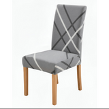 Anyseat Gray Cross Hatch Design Pattern Print Elastic Chair Cover – Plain Dining Slipcover & Home Décor