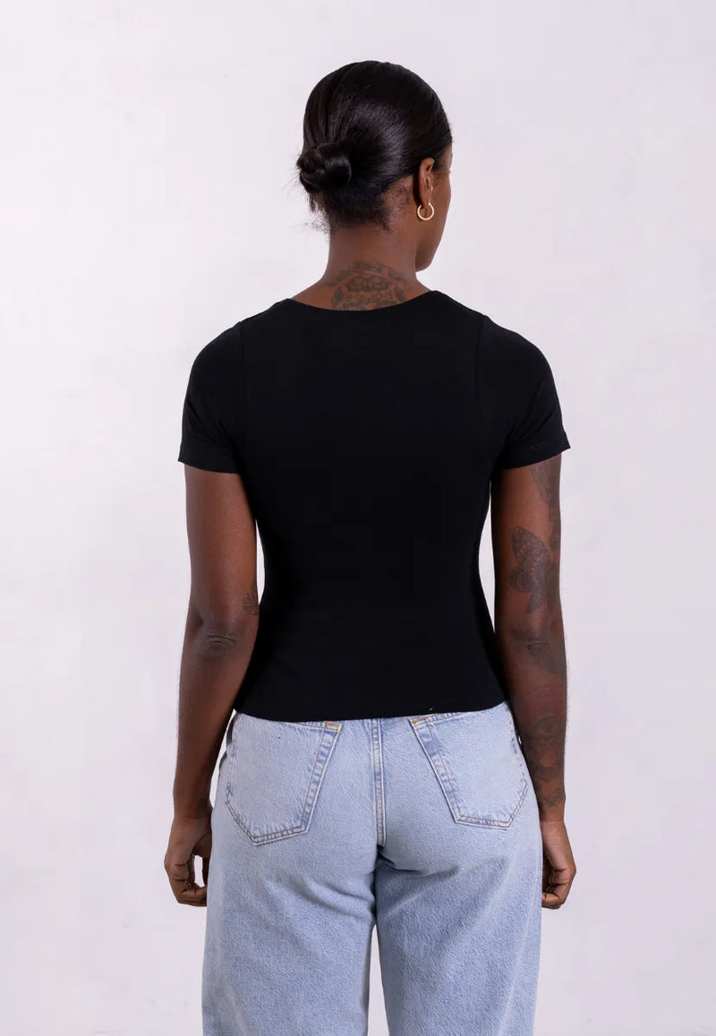 short sleeve crew neck t-shirt black