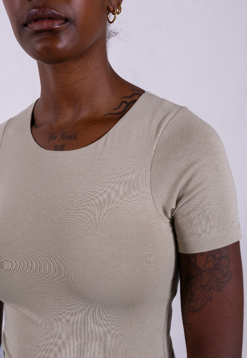 Organic Cotton Crew T-Shirt, Sage Grey