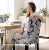 Anyseat Grey Leaf Vines Design Chair Cover – Elastic Slipcover with Anti‑Dirt Protection for Dining Room, Kitchen, Wedding, Hotel, Banquet & Restaurant