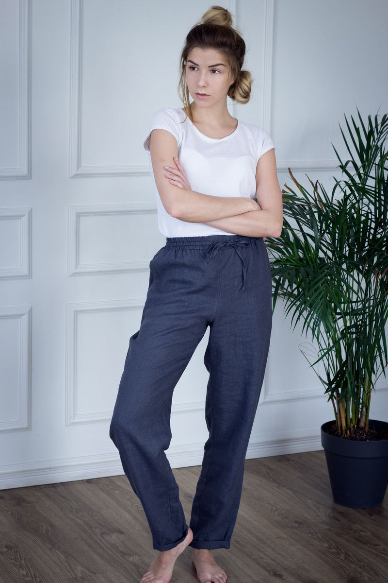 Women linen joggers