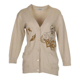 Iceberg Cartoon Jumper - Large Cream Wool Blend