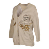 Iceberg Cartoon Jumper - Large Cream Wool Blend