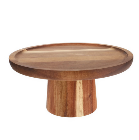 Anygleam Natural Wood Wooden Cake Stand Food Kitchen Tableware