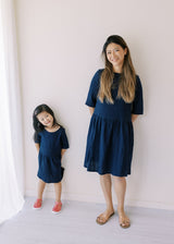 Organic cotton girls dress -Navy