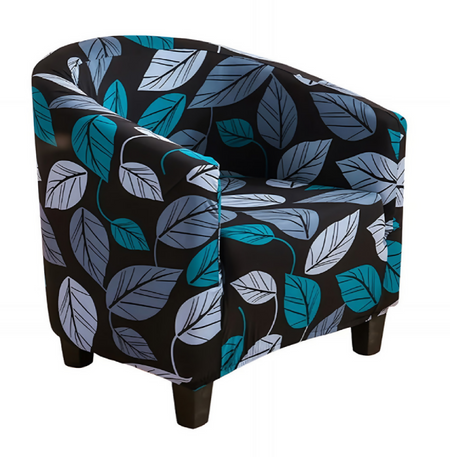Anyseat Light Black Leaf Chair Cover – Plain Dustproof Tub Slipcover for Home Décor