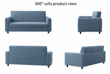 Anyseat 2-Seater Sofa Cover – Plain Grey Blue Style Slipcover for Living Room Chair Protection
