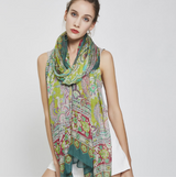Anyyou 100% Mulberry Silk Green Scarf Women Luxury Long Shawl – Beach Wear, Swimwear Cover Up, Pashmina Face Shield Foulard Fashion Accessory