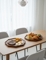 Anygleam Natural Wood Diagonal Oval Acacia Wood Plate Serving Tray Food Kitchen Tableware