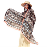 Anyyou 100% Mulberry Silk Black Long Scarf Luxury Brand Women Beach Shawl Wear Swimwear Pashimina Face Shield Foulard