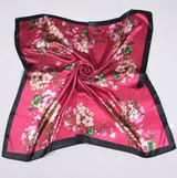 Anyyou Fashion Premium Satin Square Scarf – Elegant Floral Silk-Feel Neckwrap for Women