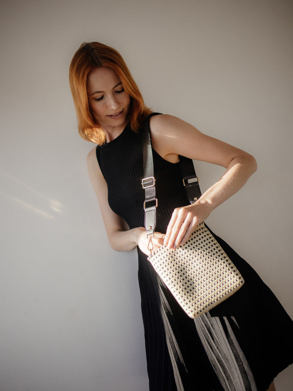 Milano Slim Crossbody Bag - Ivory Black