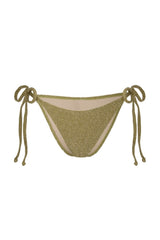 Tamara Tie Side Triangle Bikini Bottom Lurex - Green